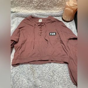 PINK long sleeve crop top long sleeve NWOT size small